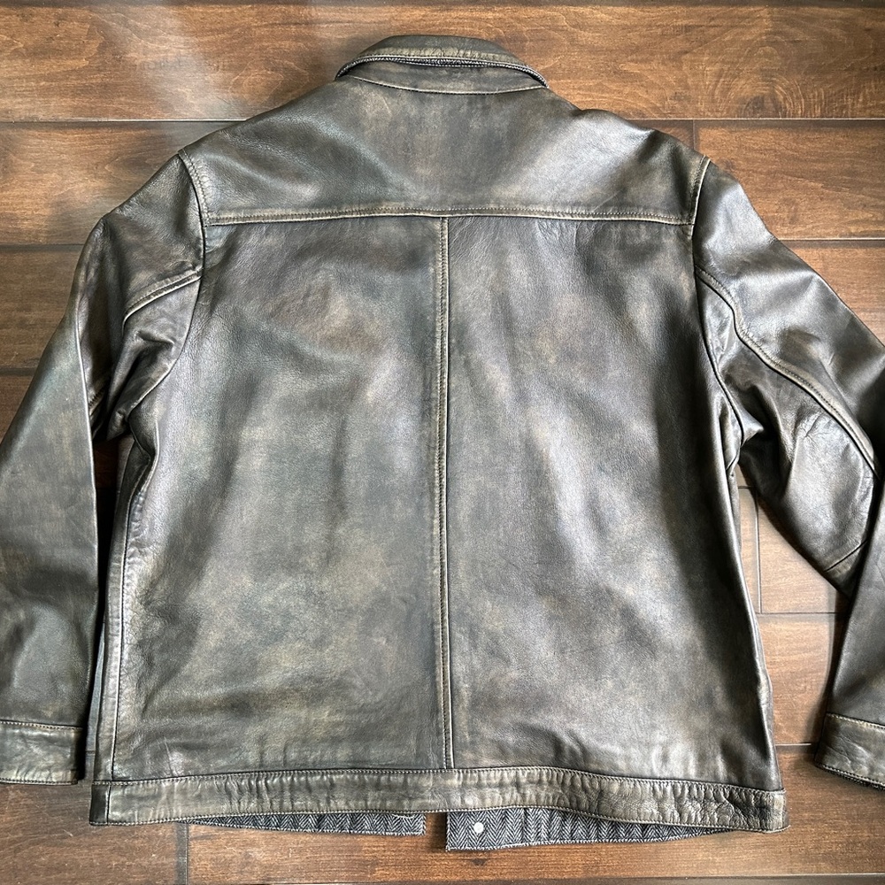 Men's Patrick James Burnished Leather Jacket XL - Picture 2 of 6